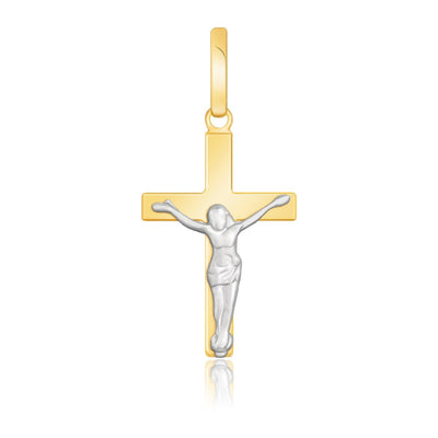 4k Two Tone Gold Crucifix Motif Pendant