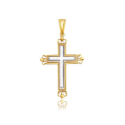 14k Two-Tone Gold Cross Pendant