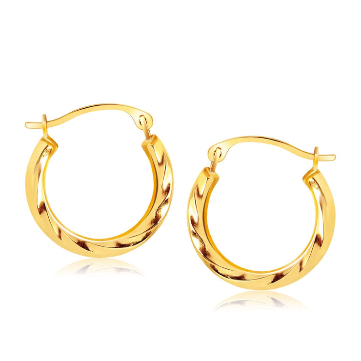 14k Yellow Gold Hoop Earrings 