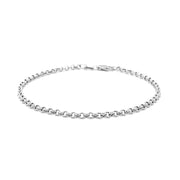 14k White Gold Rolo Bracelet