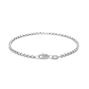 14k White Gold Rolo Bracelet
