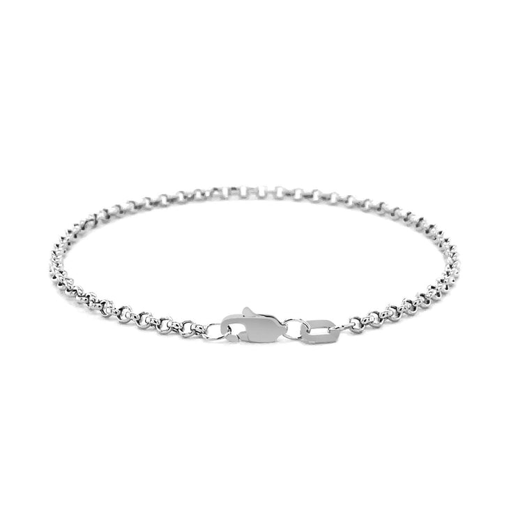 14k White Gold Rolo Bracelet
