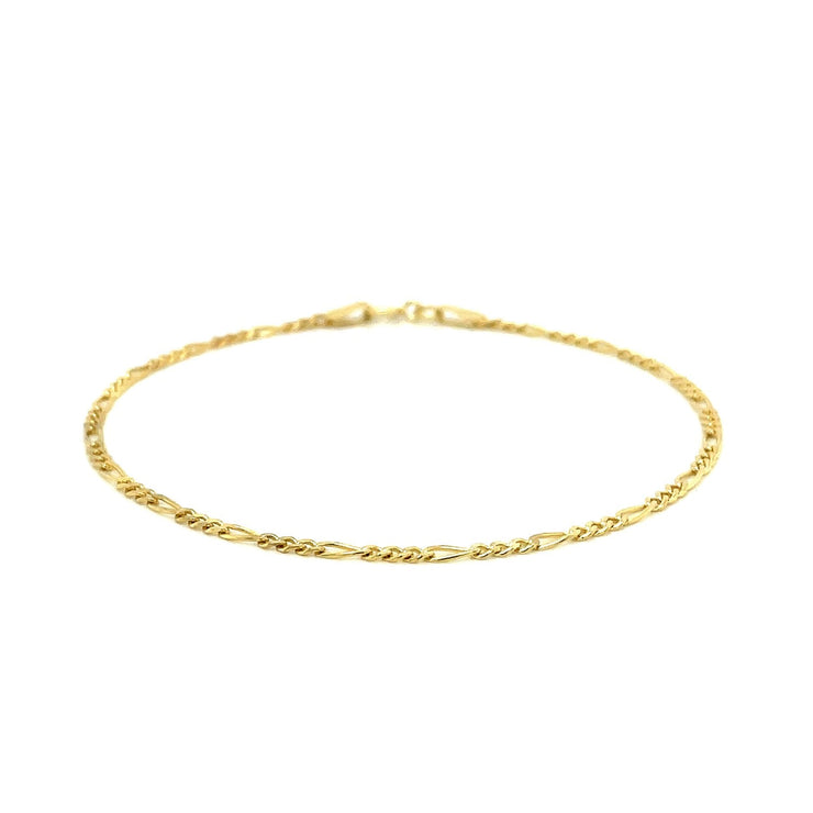 14k Yellow Gold Figaro Bracelet 