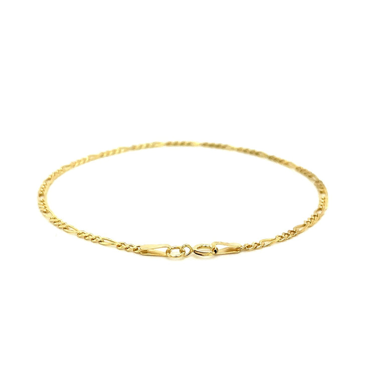 14k Yellow Gold Figaro Bracelet 
