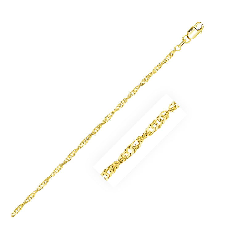 14k Yellow Gold Singapore Bracelet