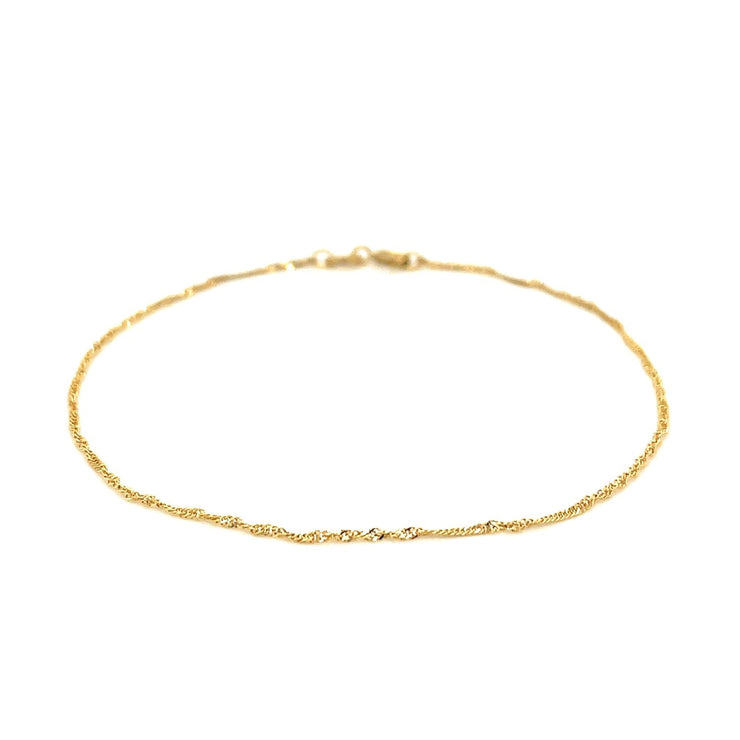 14k Yellow Gold Singapore Bracelet 