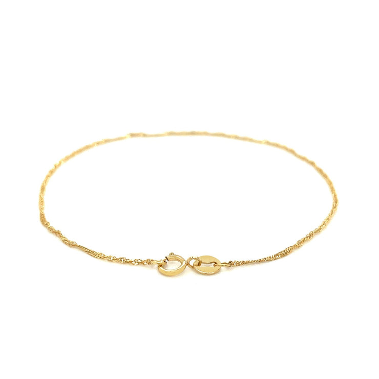 14k Yellow Gold Singapore Bracelet 