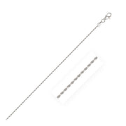 14k White Gold Solid Diamond Cut Rope Bracelet