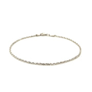 14k White Gold Solid Diamond Cut Rope Bracelet