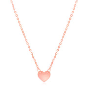 14k Rose Gold Polished Mini Heart Necklace